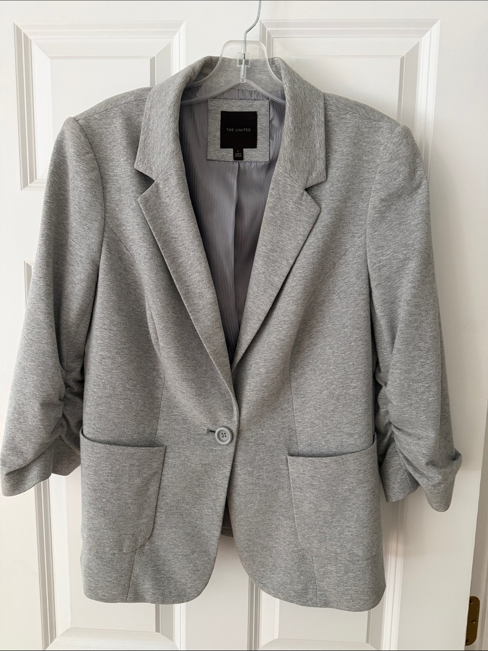 The Limited Light Gray Single-Button Women's Blazer